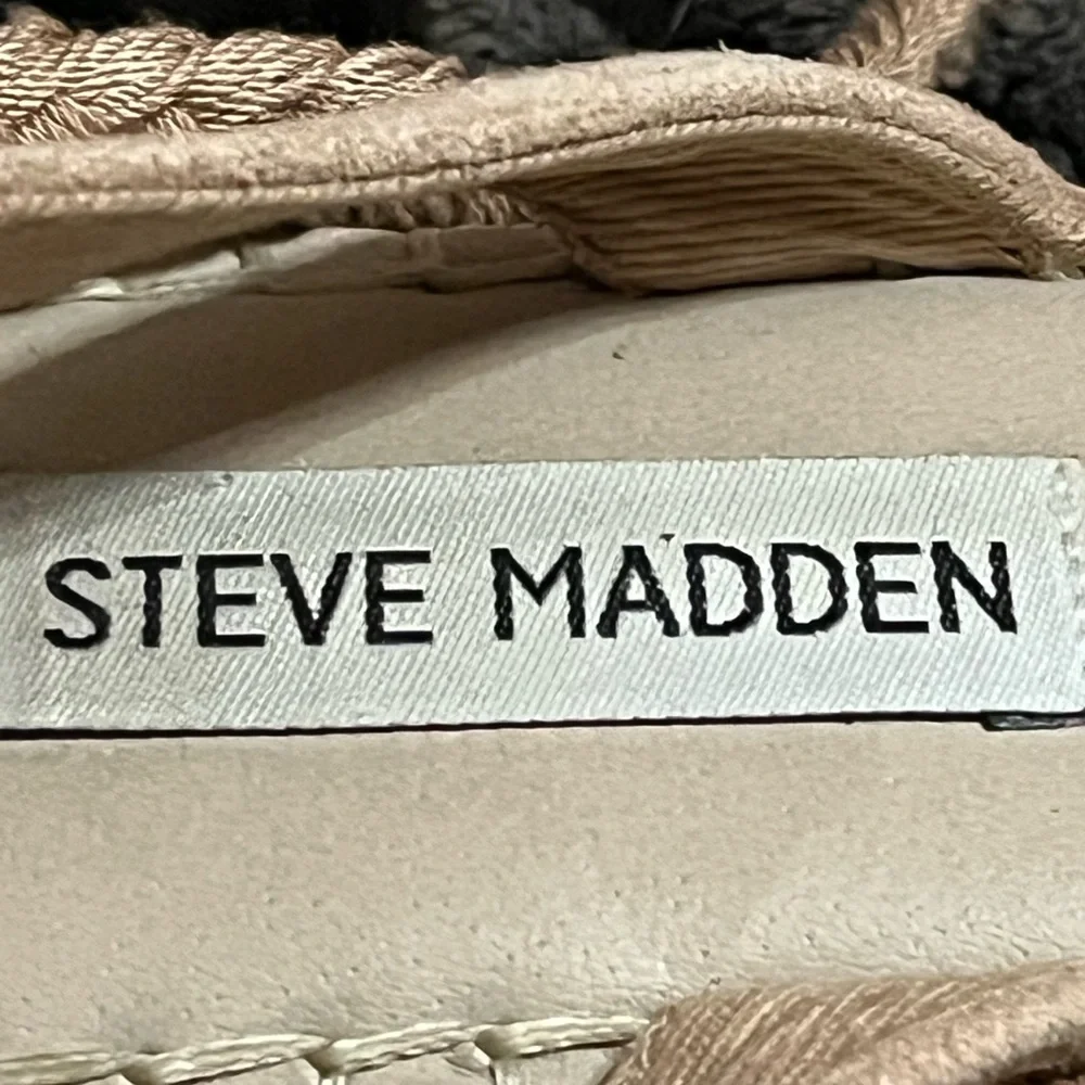 Re-posh Steve Madden Women's Blush Suede Espadrille Lace-Up Flats